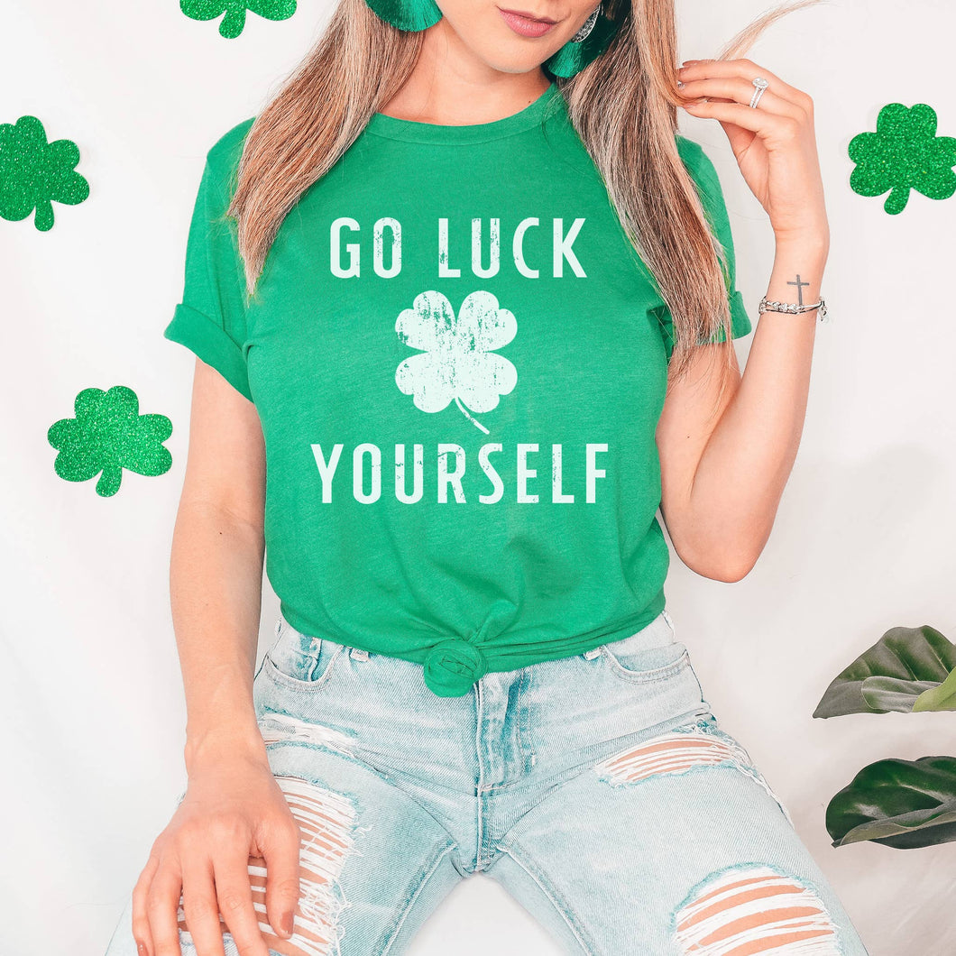 Mugsby - Go Luck Yourself Funny St Patrick's Day Shirt, St. Patrick