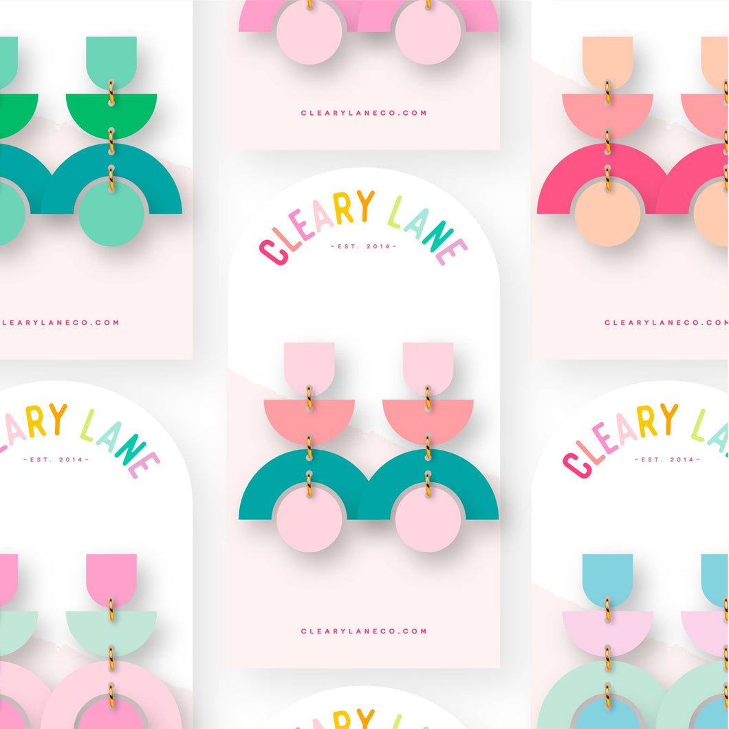 Cleary Lane - Acrylic Multicolor Geometric Earrings | Stella
