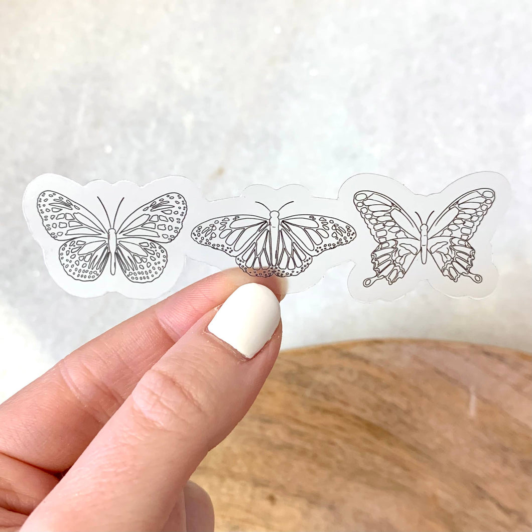 Elyse Breanne Design - Clear Butterfly Series Sticker, 4x1 in.