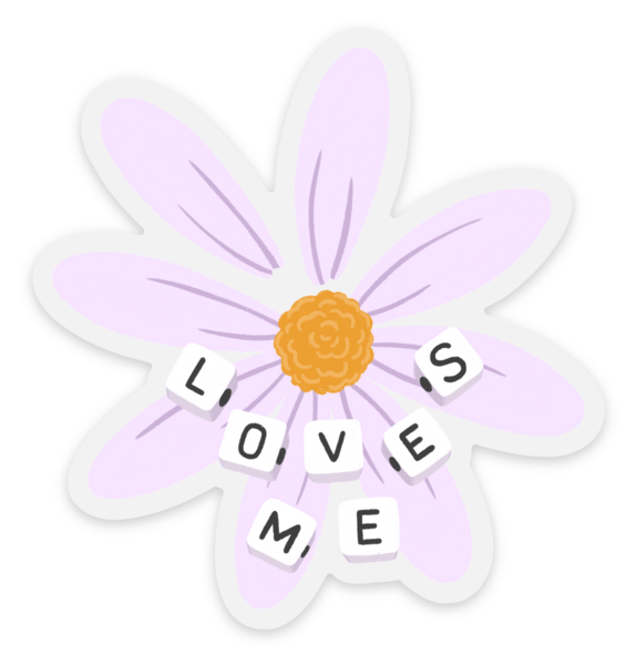 Elyse Breanne Design - Taylor Swift Inspired Clear Loves Me Daisy Sticker, 3x3in